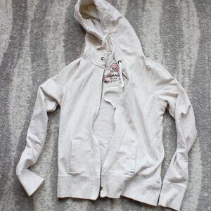 Garage Off-White Zip-Up Women's Hoodie, Size Medium